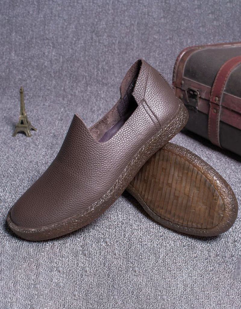 Miękka Skóra Slip On Retro Skórzane Mieszkania Dla Mężczyzn