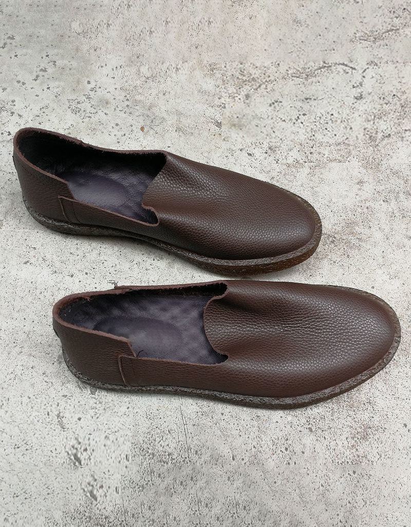 Miękka Skóra Slip On Retro Skórzane Mieszkania Dla Mężczyzn