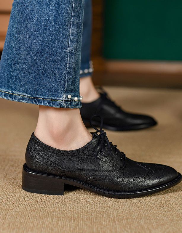 100% Ręcznie Robione Skórzane Buty Oxford W Stylu Brytyjskim