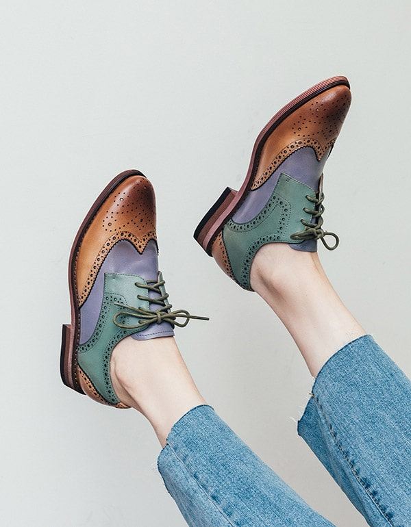 Damskie Brytyjskie Buty Oxford W Stylu Vintage Brock