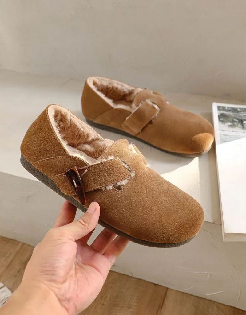 Okrągłe Zamszowe Wsuwane Buty Birkenstock