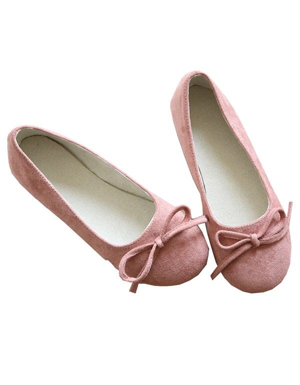 Śliczne Bowknot Miękkie Wygodne Płaskie Buty