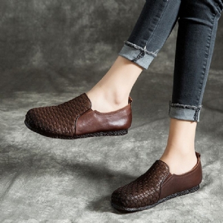 Wygodne Płaskie Buty Ze Skóry W Stylu Retro | Buty Na Prezent