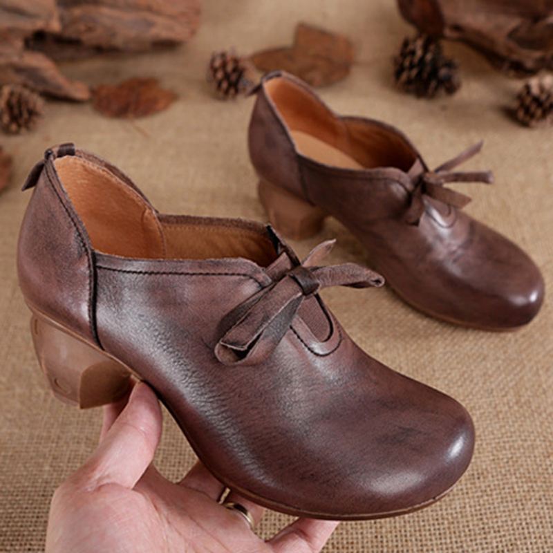 Jesień Zima Casual Retro Ręcznie Skórzane Buty Damskie | Buty Na Prezent