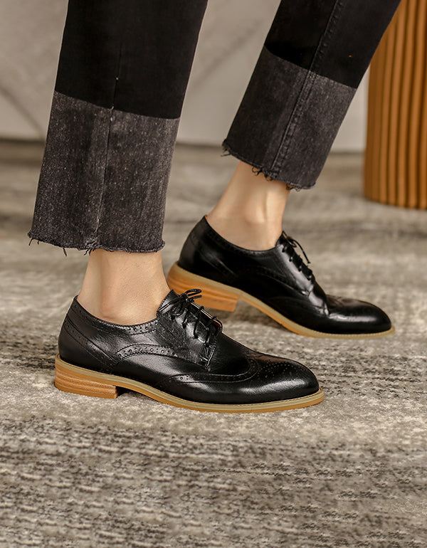 Vintage Skórzane Brytyjskie Ręcznie Robione Buty Oxford