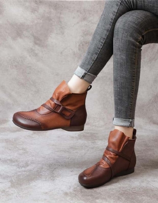 Ręcznie Dopasowane Skórzane Wygodne Buty W Stylu Retro