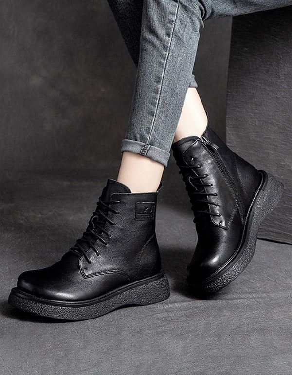 Damskie Buty W Stylu Retro Z Okrągłymi Łbami