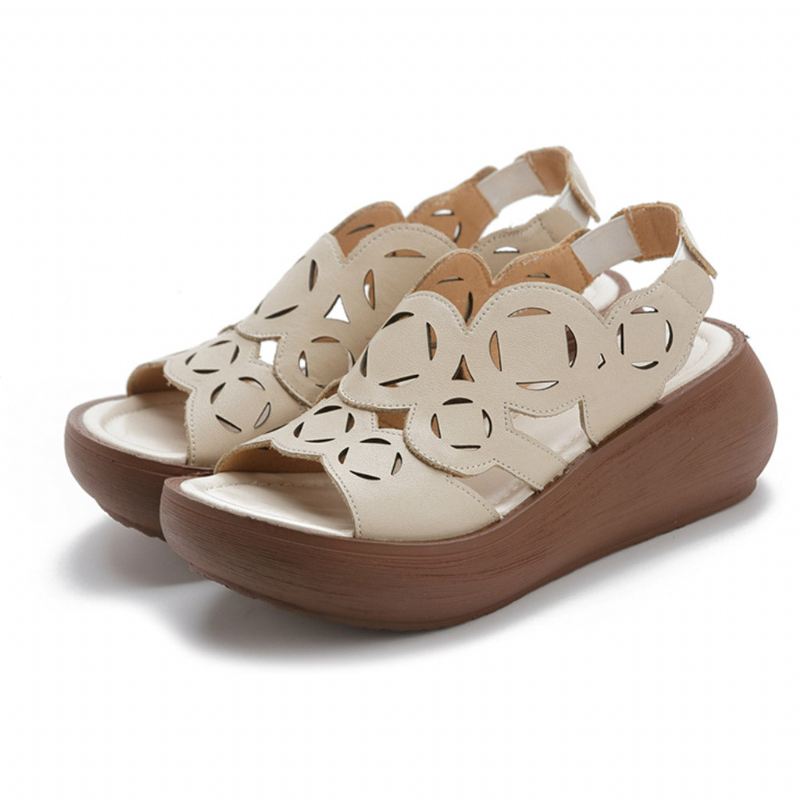 Fish Toe Hollow Wedge Sandały Damskie Slingback