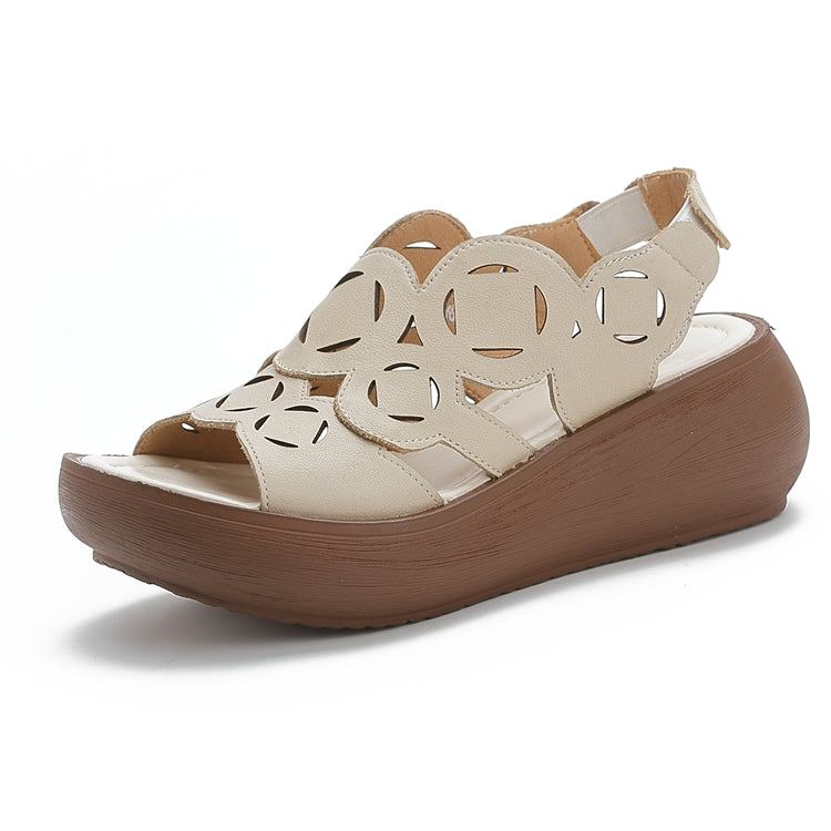 Fish Toe Hollow Wedge Sandały Damskie Slingback