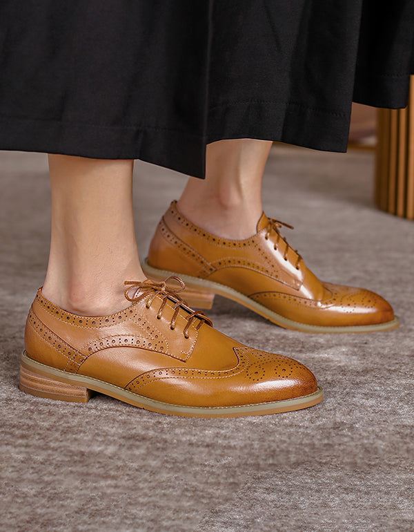 Vintage Skórzane Brytyjskie Ręcznie Robione Buty Oxford