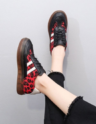 Grube Cow Tendon Casual Leopard Print Sneakers