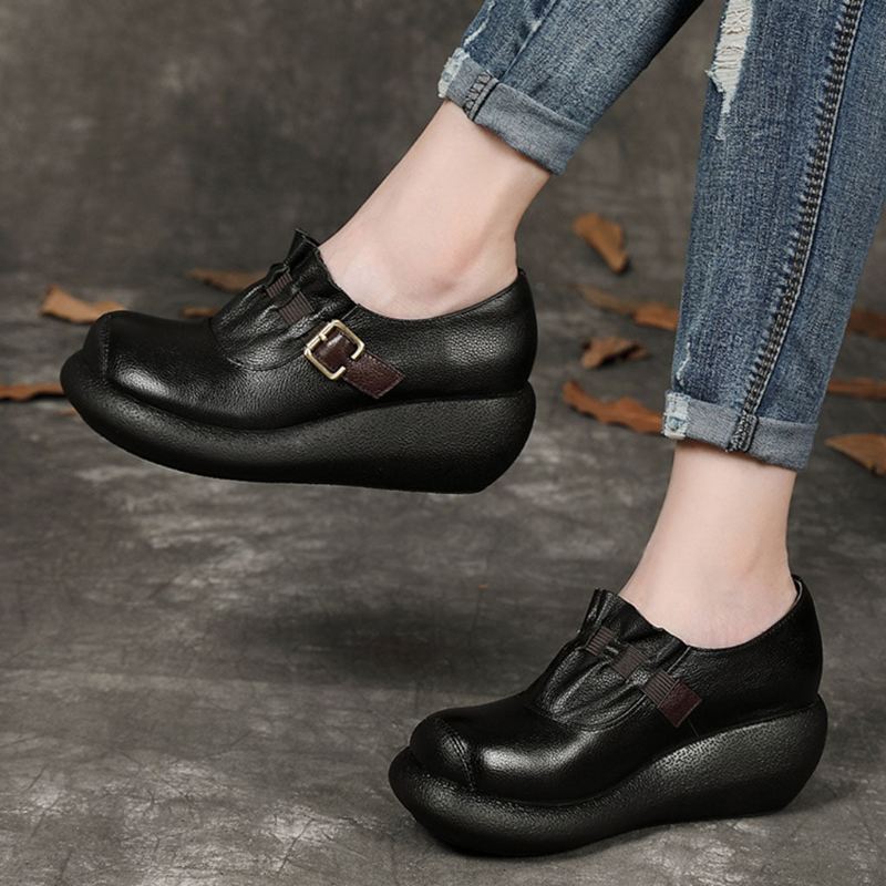 Buty W Stylu Retro Z Klamrą Ze Sprężyną