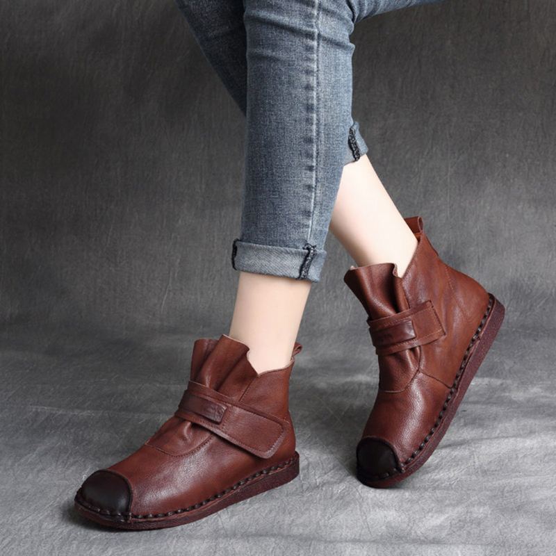 Casual Retro Skórzane Ręcznie Robione Krótkie Buty | Buty Na Prezent