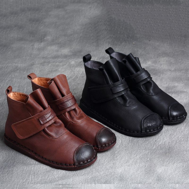 Casual Retro Skórzane Ręcznie Robione Krótkie Buty | Buty Na Prezent