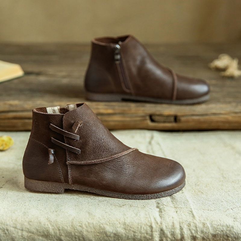 Jesienne Ręcznie Robione Skórzane Buty Retro | Buty Na Prezent