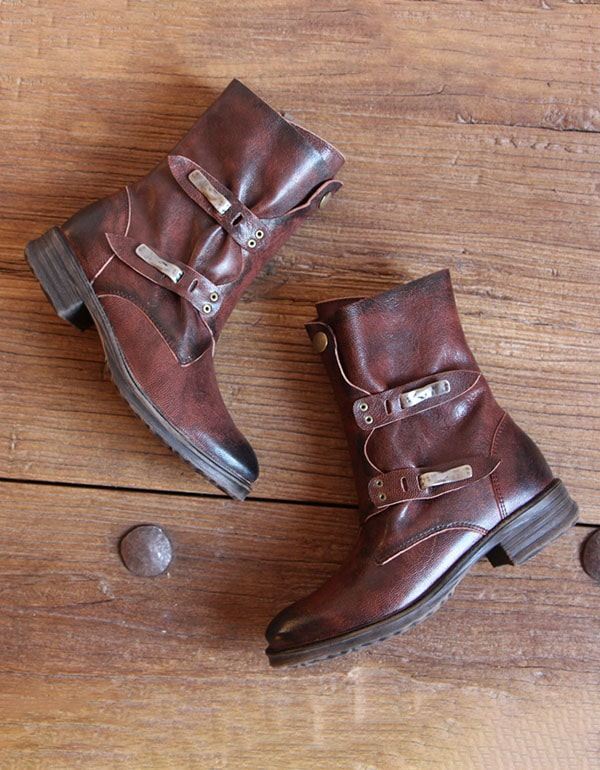 Ręcznie Robione Buty Motocyklowe W Stylu Brytyjskim W Stylu Vintage