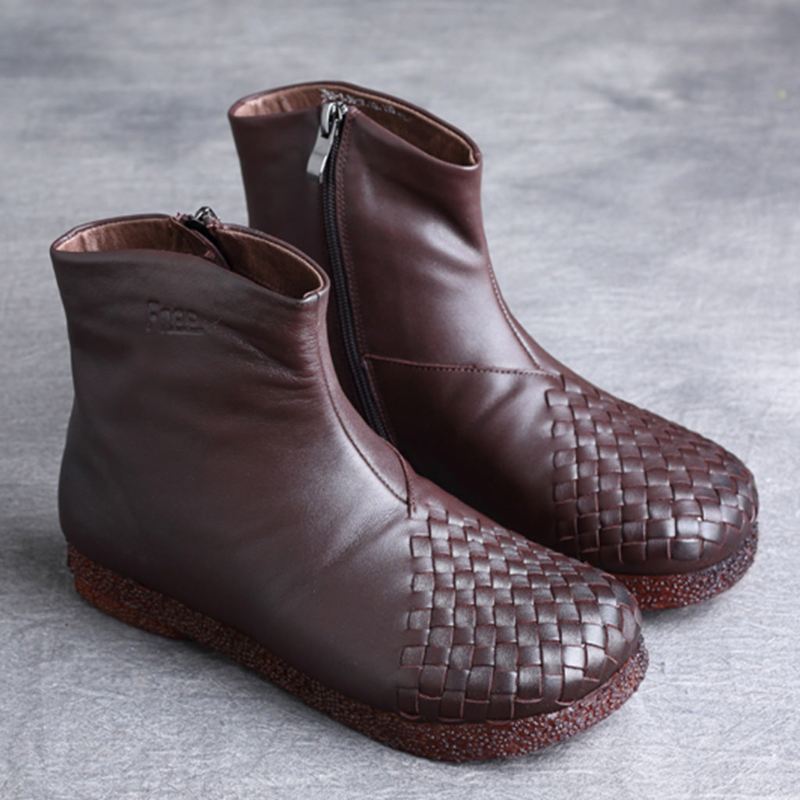 Jesień Zima Retro Skórzane Buty Damskie 35-42 | Buty Na Prezent