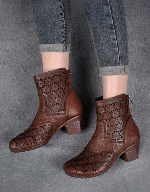 Letnie Buty Na Grubym Obcasie W Stylu Vintage